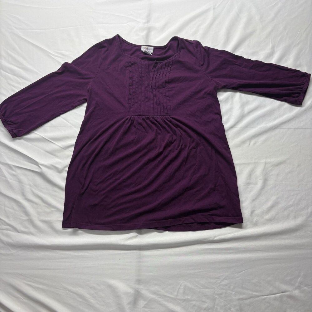 Oh Baby by Motherhood Purple Pintuck Maternity Top Shirt Tunic Size Medium
